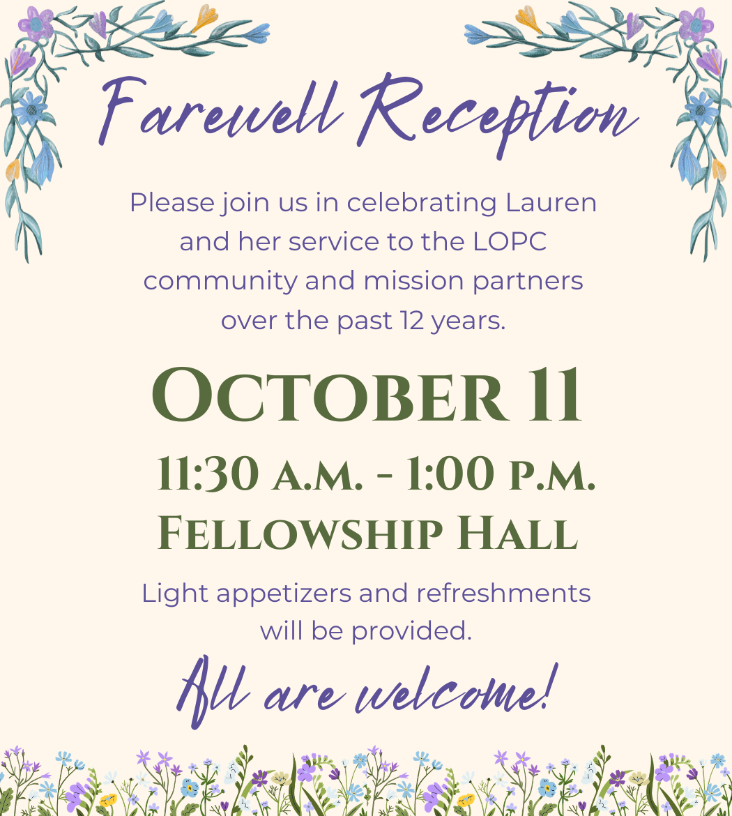 Farewell Reception for Pastor Lauren Gully
